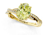 Yellow gold Fancy Yellow Oval  Solitaire Twisted Pave Diamond Ring with Four-Prong Setting_102