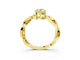 Yellow gold Fancy Yellow Oval  Solitaire Twisted Pave Diamond Ring with Four-Prong Setting_104