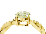 Yellow gold Fancy Yellow Oval  Solitaire Twisted Pave Diamond Ring with Four-Prong Setting_105