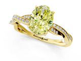 Yellow gold Fancy Yellow Oval  Solitaire Twisted Pave Diamond Ring with Four-Prong Setting_13
