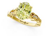 Yellow gold Fancy Yellow Oval  Solitaire Vine Band with Milgrain Prong Setting_4