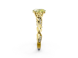 Yellow gold Fancy Yellow Oval  Solitaire Vine Band with Milgrain Prong Setting_5
