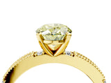 Yellow gold Fancy Yellow Oval  Solitaire with Pavé Band and Four-Prong Setting_335