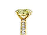 Yellow gold Fancy Yellow Oval  Solitaire with Pavé Band and Four-Prong Setting_336