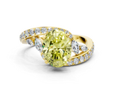 Yellow gold Fancy Yellow Oval  Solitaire with Pavé Twist Band and Four-Prong Setting_58