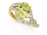 Yellow gold Fancy Yellow Oval  Solitaire with Pavé Twist Band and Four-Prong Setting_59
