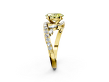 Yellow gold Fancy Yellow Oval  Solitaire with Pavé Twist Band and Four-Prong Setting_60