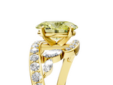 Yellow gold Fancy Yellow Oval  Solitaire with Pavé Twist Band and Four-Prong Setting_63