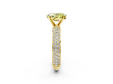 Yellow gold Fancy Yellow Oval  Solitaire with Pave Band and Four-Prong Setting_5