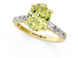 Yellow gold Fancy Yellow Oval  Solitaire with Side Baguettes and Channel Set Band_63