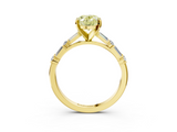 Yellow gold Fancy Yellow Oval  Solitaire with Side Baguettes and Channel Set Band_65