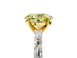 Yellow gold Fancy Yellow Oval  Solitaire with Side Baguettes and Channel Set Band_67