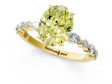 Yellow gold Fancy Yellow Oval  Solitaire with Side Stones on a Pavé Band and Four-Prong Setting_24