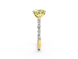 Yellow gold Fancy Yellow Oval  Solitaire with Side Stones on a Pavé Band and Four-Prong Setting_25