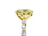 Yellow gold Fancy Yellow Oval  Solitaire with Side Stones on a Pavé Band and Four-Prong Setting_28