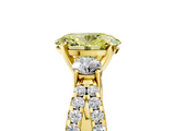 Yellow gold Fancy Yellow Oval  Three-Stone Diamond Ring with Pavé Split Shank and Four-Prong Setting_89