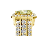 Yellow gold Fancy Yellow Pear -Cut Halo Diamond Ring with Split Shank and Four-Prong Setting_91