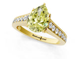 Yellow gold Fancy Yellow Pear  Brilliant Cut Diamond Engagement Ring with Pavé Band and Four-Prong Setting_50