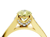 Yellow gold Fancy Yellow Pear  Brilliant Cut Diamond Engagement Ring with Pavé Band and Four-Prong Setting_53