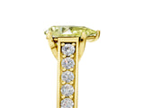 Yellow gold Fancy Yellow Pear  Brilliant Cut Diamond Engagement Ring with Pavé Band and Four-Prong Setting_54