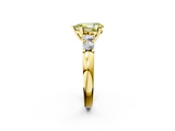 Yellow gold Fancy Yellow Pear  Brilliant Cut Diamond Five-Stone Prong Set Engagement Ring with Channel Band_5