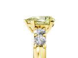 Yellow gold Fancy Yellow Pear  Brilliant Cut Diamond Five-Stone Prong Set Engagement Ring with Channel Band_8