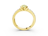 Yellow gold Fancy Yellow Pear  Brilliant Diamond Channel Set Wide Band Ring with Bezel Setting_59