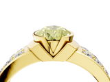 Yellow gold Fancy Yellow Pear  Brilliant Diamond Channel Set Wide Band Ring with Bezel Setting_60