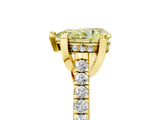Yellow gold Fancy Yellow Pear  Brilliant Diamond Solitaire with Pavé Band and Four-Prong Setting 5