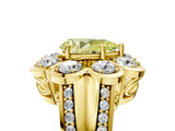 Yellow gold Fancy Yellow Pear  Brilliant Flower Halo Diamond Split Shank Ring_14