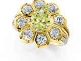 Yellow gold Fancy Yellow Pear  Brilliant Flower Halo Diamond Split Shank Ring_33