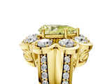 Yellow gold Fancy Yellow Pear  Brilliant Flower Halo Diamond Split Shank Ring_37