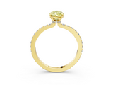 Yellow gold Fancy Yellow Pear  Brilliant Pavé Band Solitaire with Four-Prong Setting_44