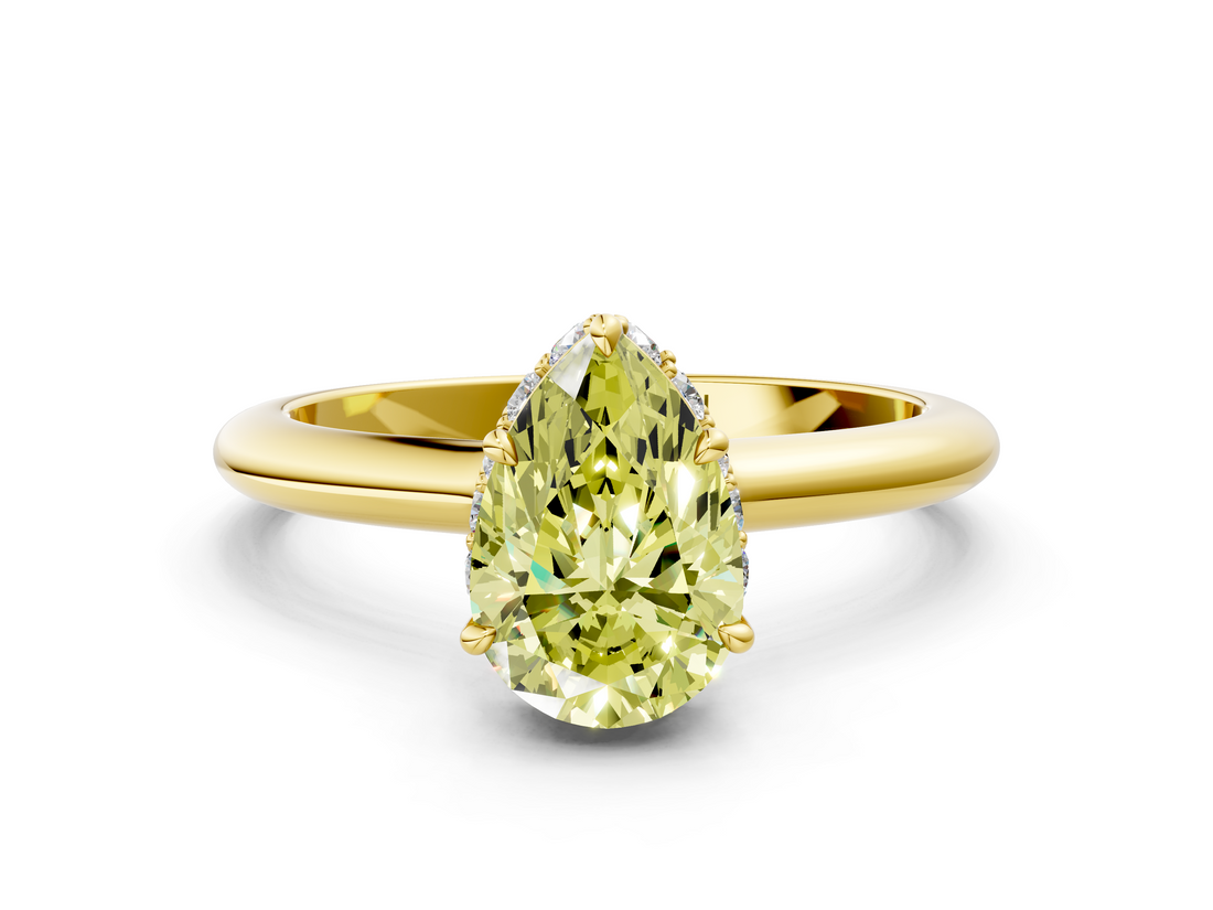 Yellow gold Fancy Yellow Pear  Brilliant Solitaire Engagement Ring with Six-Prong Setting and Classic Band_20