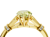Yellow gold Fancy Yellow Pear  Brilliant Solitaire with Pave Band and Four-Prong Setting_24