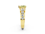 Yellow gold Fancy Yellow Pear  Brilliant Solitaire with Side Stones on a Pave Band and Four-Prong Setting_26