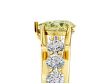 Yellow gold Fancy Yellow Pear  Brilliant Solitaire with Side Stones on a Pave Band and Four-Prong Setting_29