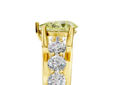 Yellow gold Fancy Yellow Pear  Brilliant Solitaire with Side Stones on a Pave Band and Four-Prong Setting_54