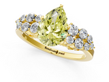 Yellow gold Fancy Yellow Pear  Cluster Diamond Engagement Ring with Pavé Band and Four-Prong Setting_67