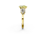 Yellow gold Fancy Yellow Pear  Cluster Diamond Engagement Ring with Pavé Band and Four-Prong Setting_68