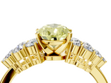Yellow gold Fancy Yellow Pear  Cluster Diamond Engagement Ring with Pavé Band and Four-Prong Setting_70
