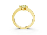 Yellow gold Fancy Yellow Pear Cut Brilliant Channel-Set Diamond Ring with Bezel Prong Setting_3