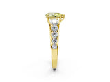 Yellow gold Fancy Yellow Pear Cut Brilliant Diamond Pavé Band with Six-Prong Setting_14