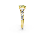 Yellow gold Fancy Yellow Pear Cut Brilliant Diamond Pavé Band with Six-Prong Setting_2