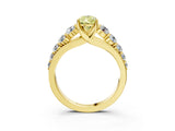 Yellow gold Fancy Yellow Pear Cut Brilliant Diamond Pavé Band with Six-Prong Setting_3