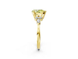 Yellow gold Fancy Yellow Pear Cut Brilliant Diamond Solitaire Ring with Pear Side Stones and Four-Prong Setting_5