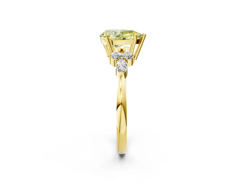 Yellow gold Fancy Yellow Pear Cut Brilliant Diamond Solitaire Ring with Pear Side Stones and Four-Prong Setting_5