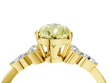 Yellow gold Fancy Yellow Pear Cut Brilliant Diamond Solitaire Ring with Pear Side Stones and Four-Prong Setting_7