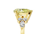 Yellow gold Fancy Yellow Pear Cut Brilliant Diamond Solitaire Ring with Pear Side Stones and Four-Prong Setting_8