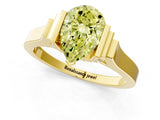 Yellow gold Fancy Yellow Pear Cut Brilliant Solitaire Diamond Ring with Channel Set Band and Bar Prong Setting_13